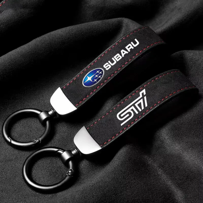 Suede Car Keychain Keyring Metal Key Chain Pendant For Subaru Impreza Legacy WRX STI BRZ Forester XV Outback Levorg Exiga Ascent