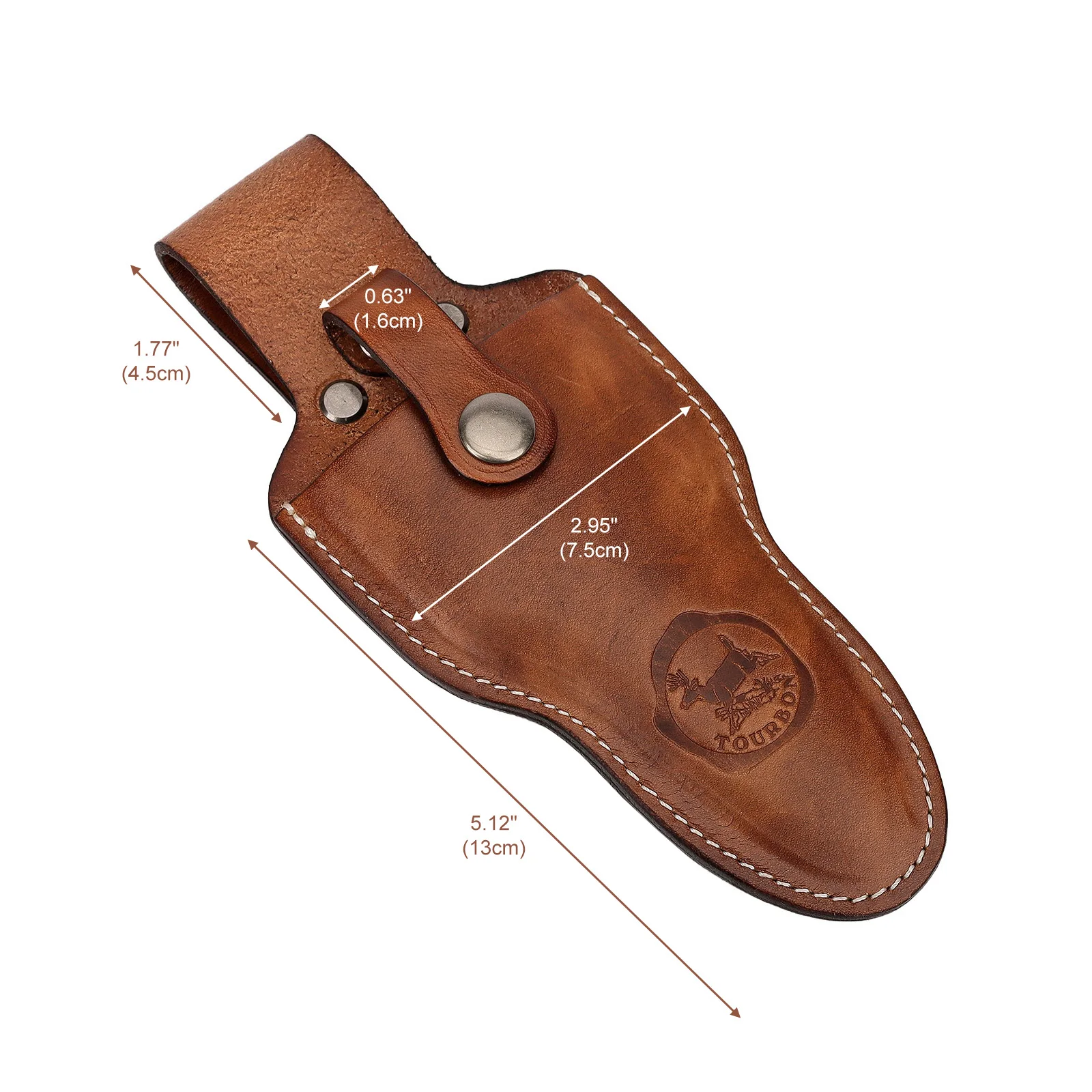 Tourbon  Leather  Sheath Tool Holder  for Pruning Shears Pliers Scissors Gardening with Belt Loop Brown