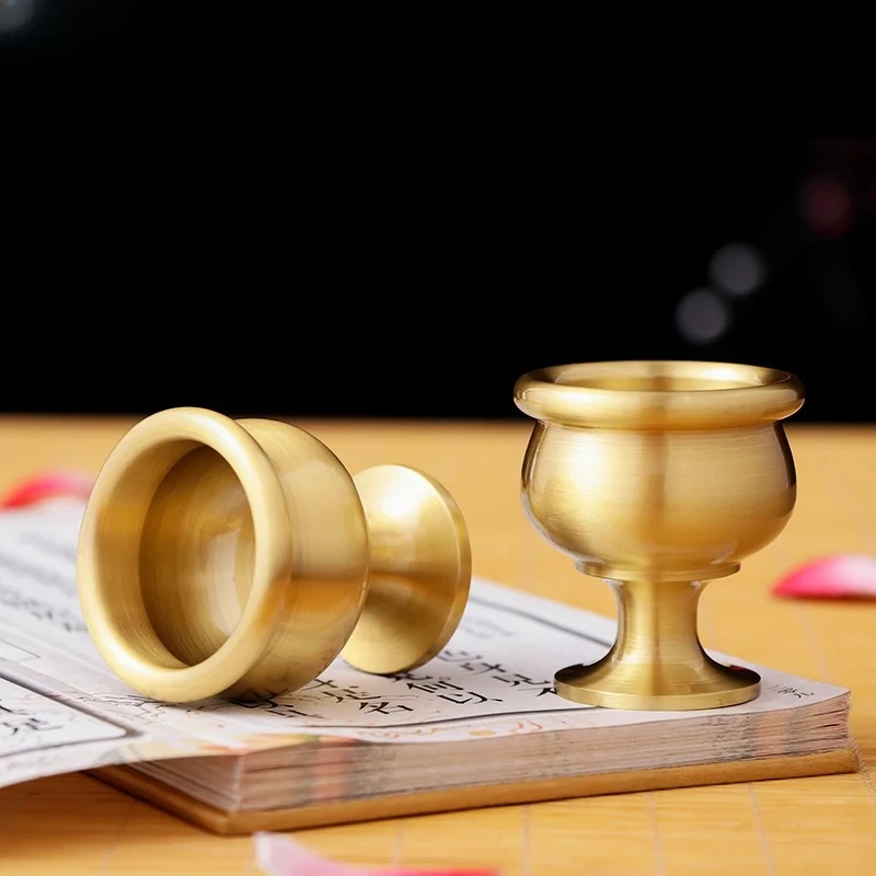 Metal Water Supply Cup Temple Buddhist Temple Utensils Household Sacrifice Home Decoration Offering Buddha Cup Tabletop Decor