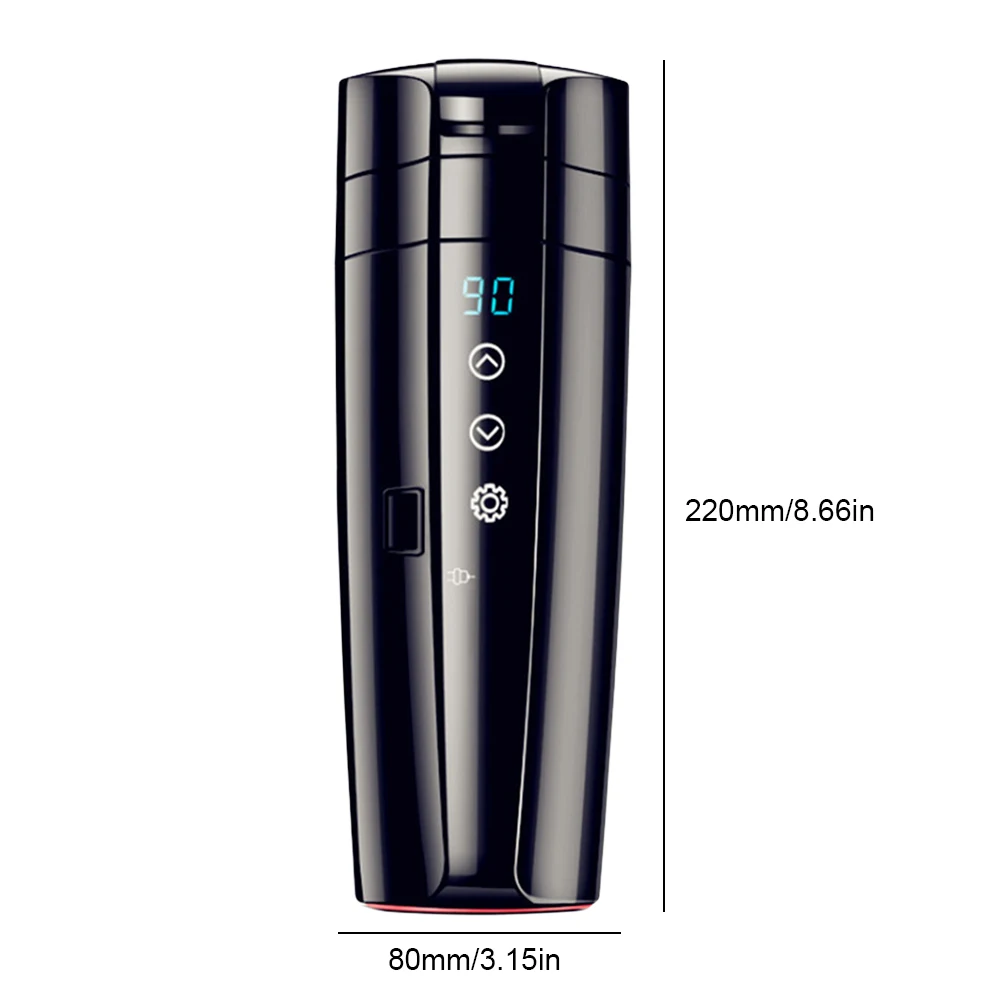 

12 В-24 В автомобильная умная кружка с подогревом, цифровой ЖК-дисплей, электрическая чашка для воды из нержавеющей стали, портативная автомобильная чашка с подогревом, грелка для воды, бутылка