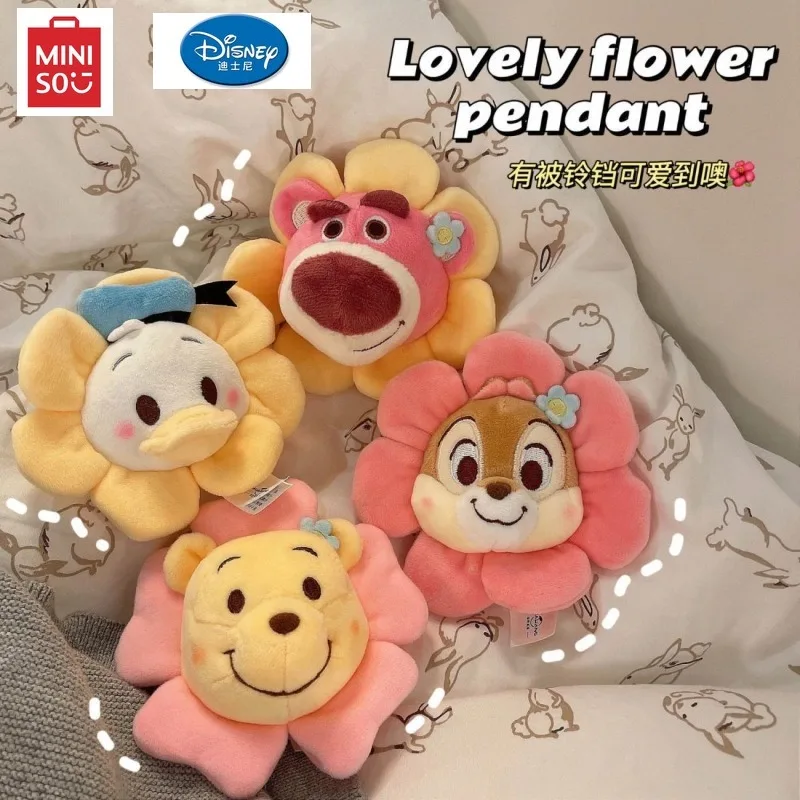 Miniso Disney Strawberry Bear Keychain Cute Plush Donald Duck Bag Pendant Decoration Cartoon Book Decoration Bear Key Chains