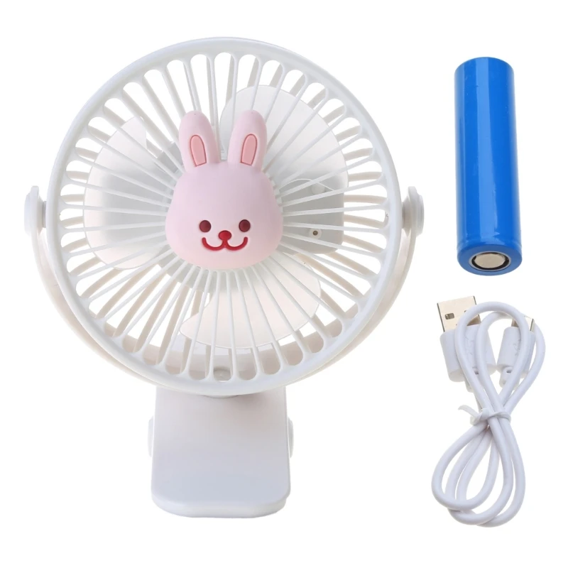 Ventilador para carrinho bebê com desenho animado, ventilador refrigerador dedicado com 3 lâminas, ventilador