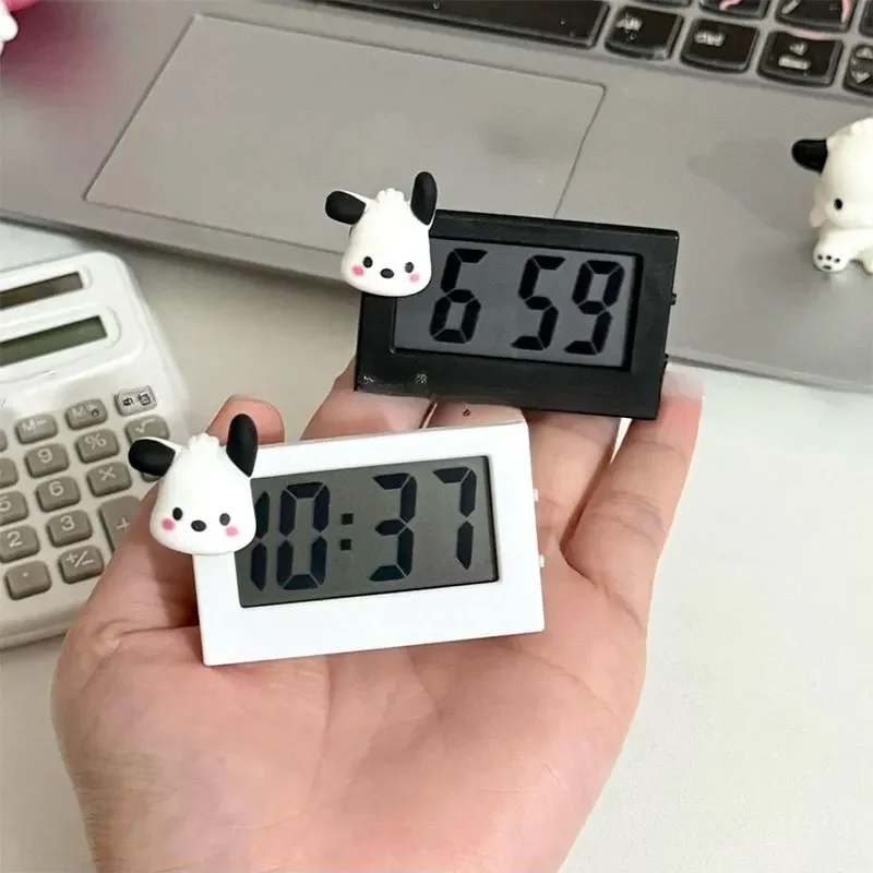 

Creative Pochacco Number Clock Anime Sanrio Cartoon Color Nightlight Led Large Number Electronic Clock Backlight Home Decor