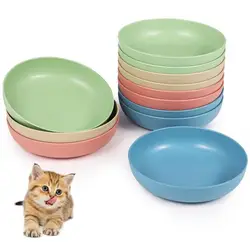 12 Packs Cat Bowls Whisker Stress Free Cat Feeding Plates, Wide Shallow Cat Food Dish To Relieve Whisker Fatigue For Cats Dog