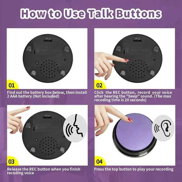 Dog Communication Buttons Voice Recording Button for Pet Training Buzzer 30 Second Record Playback Funny Gift for Talking Pet 2 Dog Communication Buttons Voice Recording Button for Pet Training Buzzer 30 Second Record Playback Funny Gift for Talking Pet 2