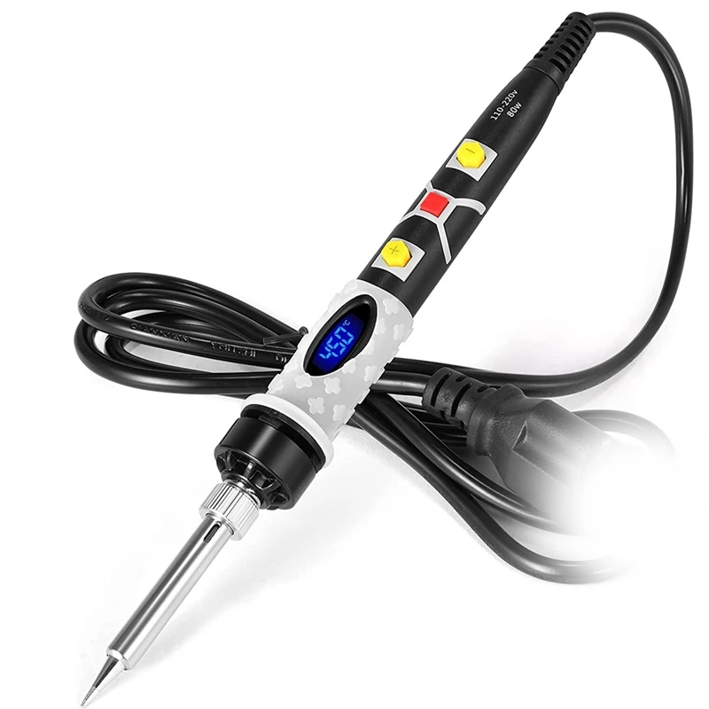 

80W Adjustable Temperature Electric Soldering Iron Welding Solder Rework Heat Pencil Tips Repair Tool EU Plug