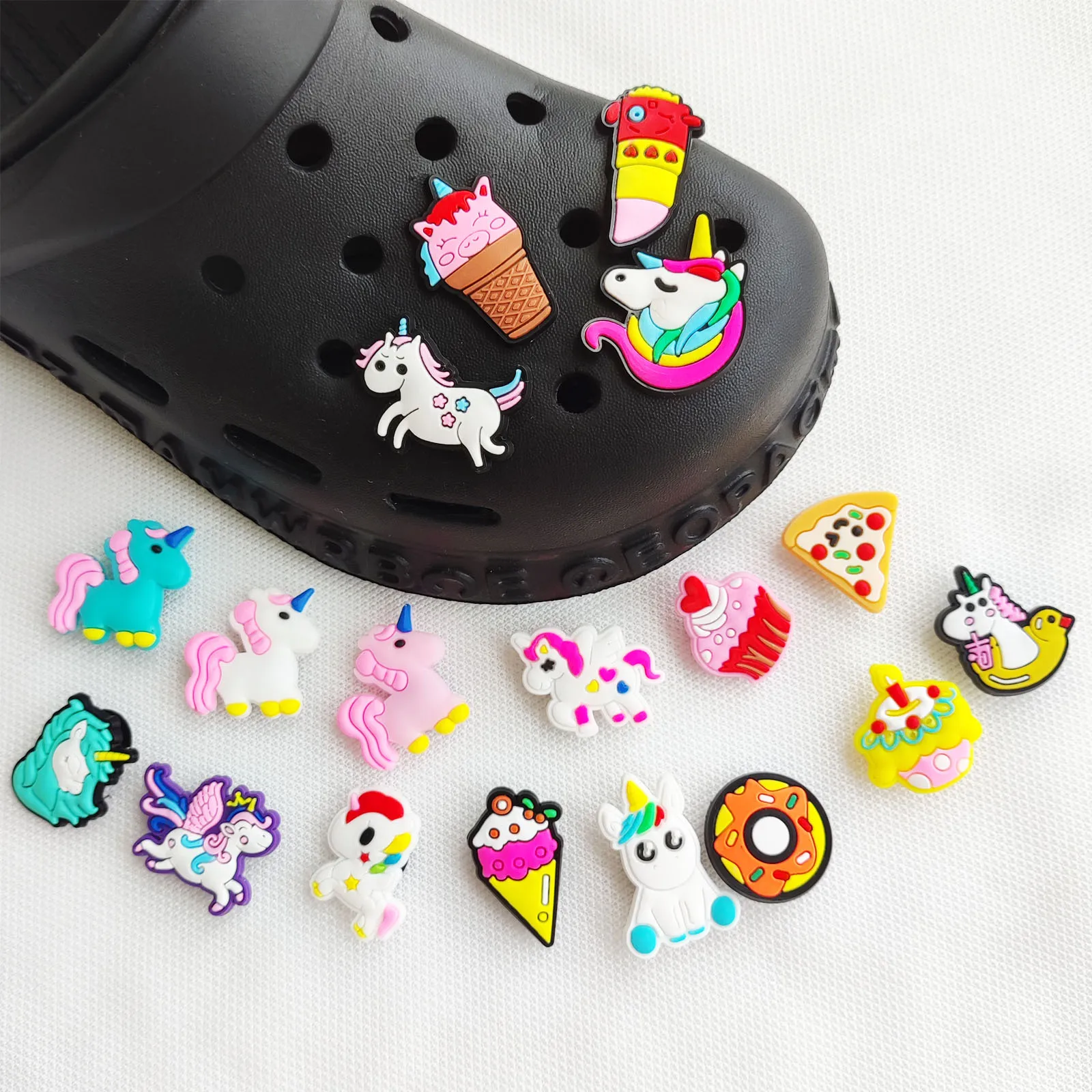 12Pcs Cute Unicorn Series Shoe Charms For DIY Charms Shoe De