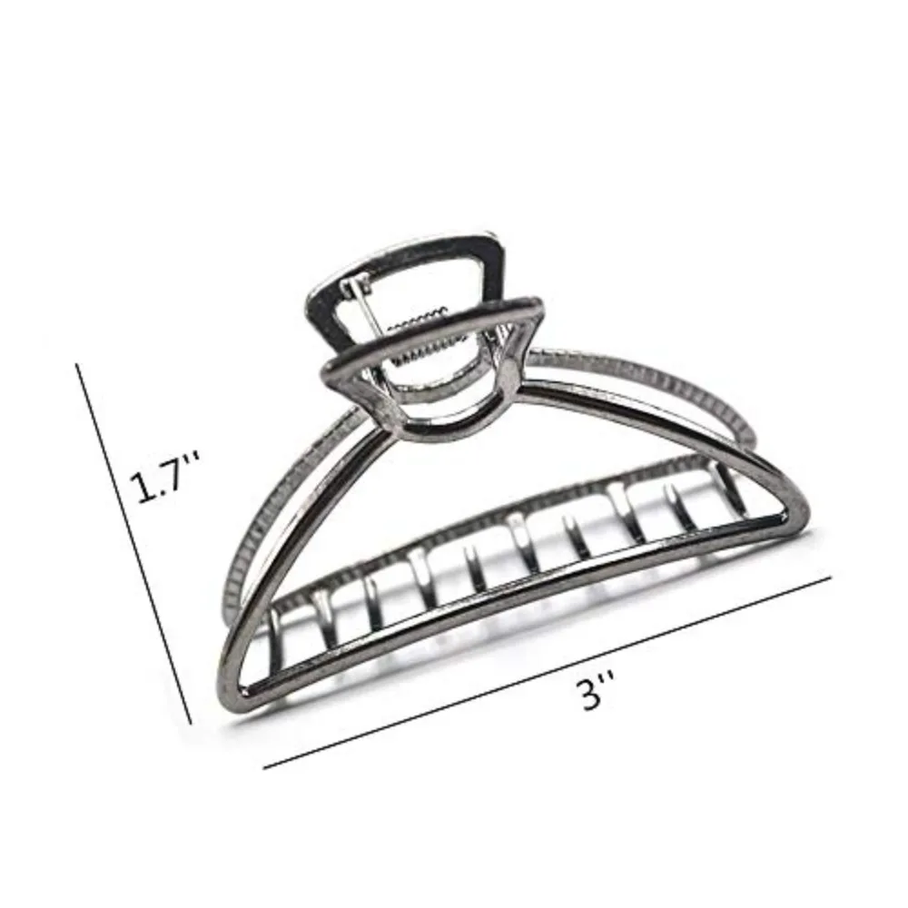 تانغ سونغ 4 قطعة مشبك شعر معدني كبير مقاطع الشعر الصيد باريت الفك المشبك للنساء نصف كعكة دبابيس الشعر لسميكة #2