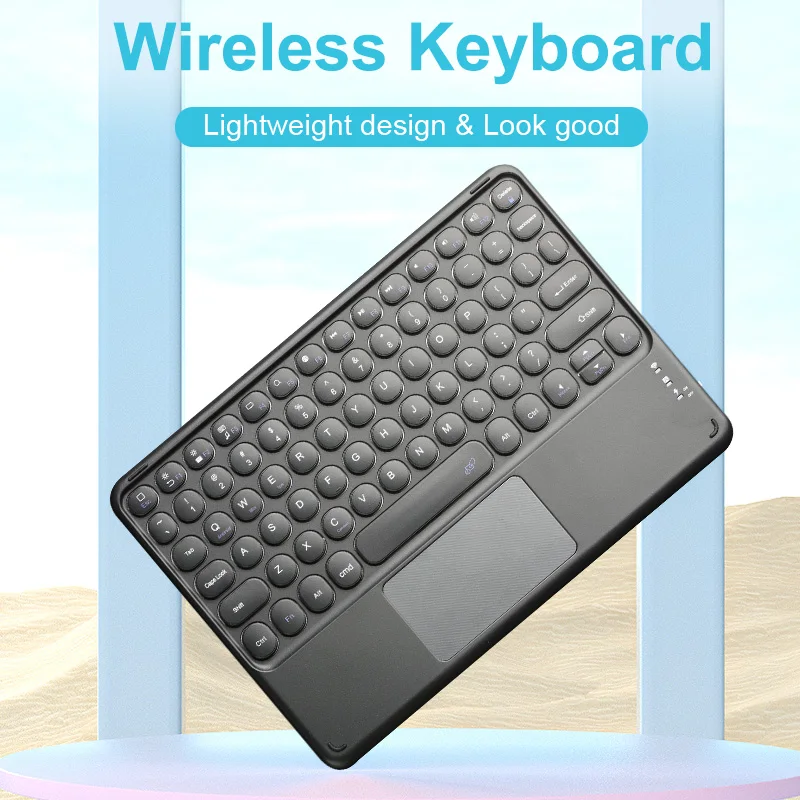 Touchpad Bluetooth Keyboard Trackpad Wireless Bluetooth Keyboard for iPad IOS 78Keys Phone Laptops Mac, Slim Wireless Keyboard