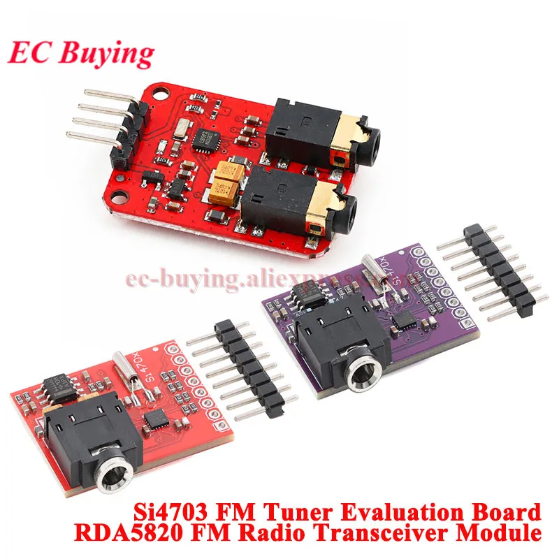 Si4703 RDS FMラジオチューナー評価ブレークアウトボード RDA5820N 周波数変調トランシーバーモジュール 76-108MHz 放送 3.3V 5V
