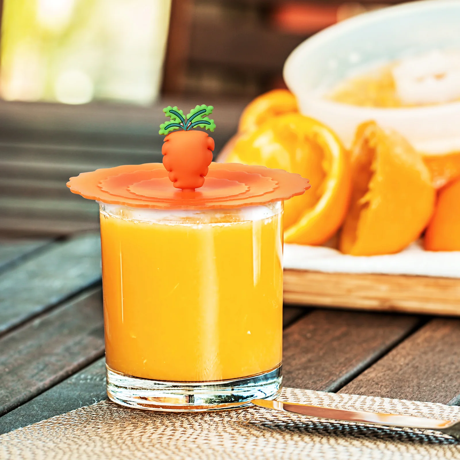 

8pcs Dustproof Cup Lids Food Grade Silicone Cartoon Fruit Shaped Universal Mug Covers 10cm Diameter Reusable Coffee Lid