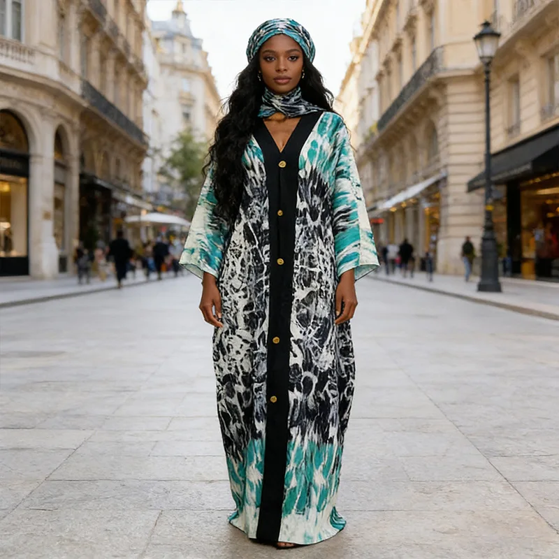 

Plus Size African Dresses for Women Traditional Africa Clothing Dashiki Ankara Outfits Gown Abayas Robe Muslim Kaftan Maxi Dress