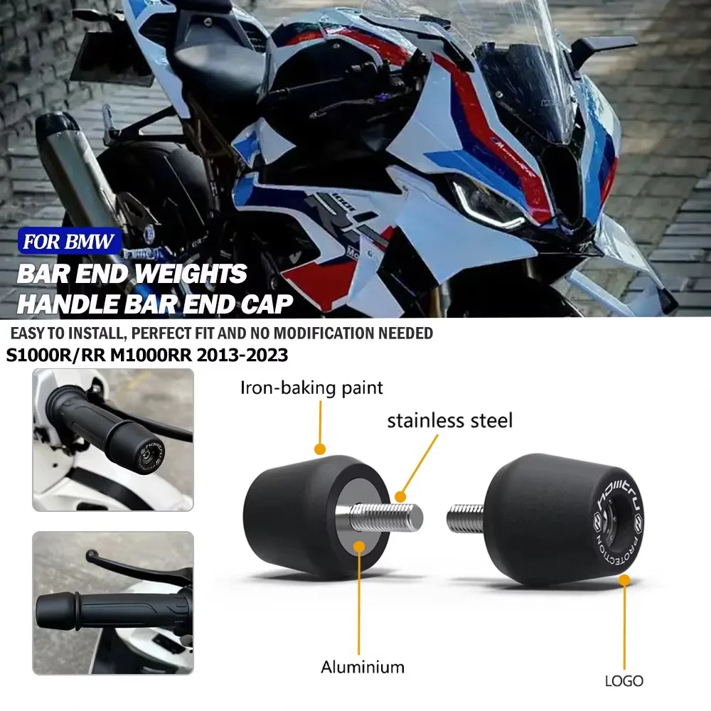 Motorcycle Bar Ends Grips Cap For S1000R S1000RR HP4 M1000RR 2013-2023 Handlebar End Plugs Handle Bar End Weight