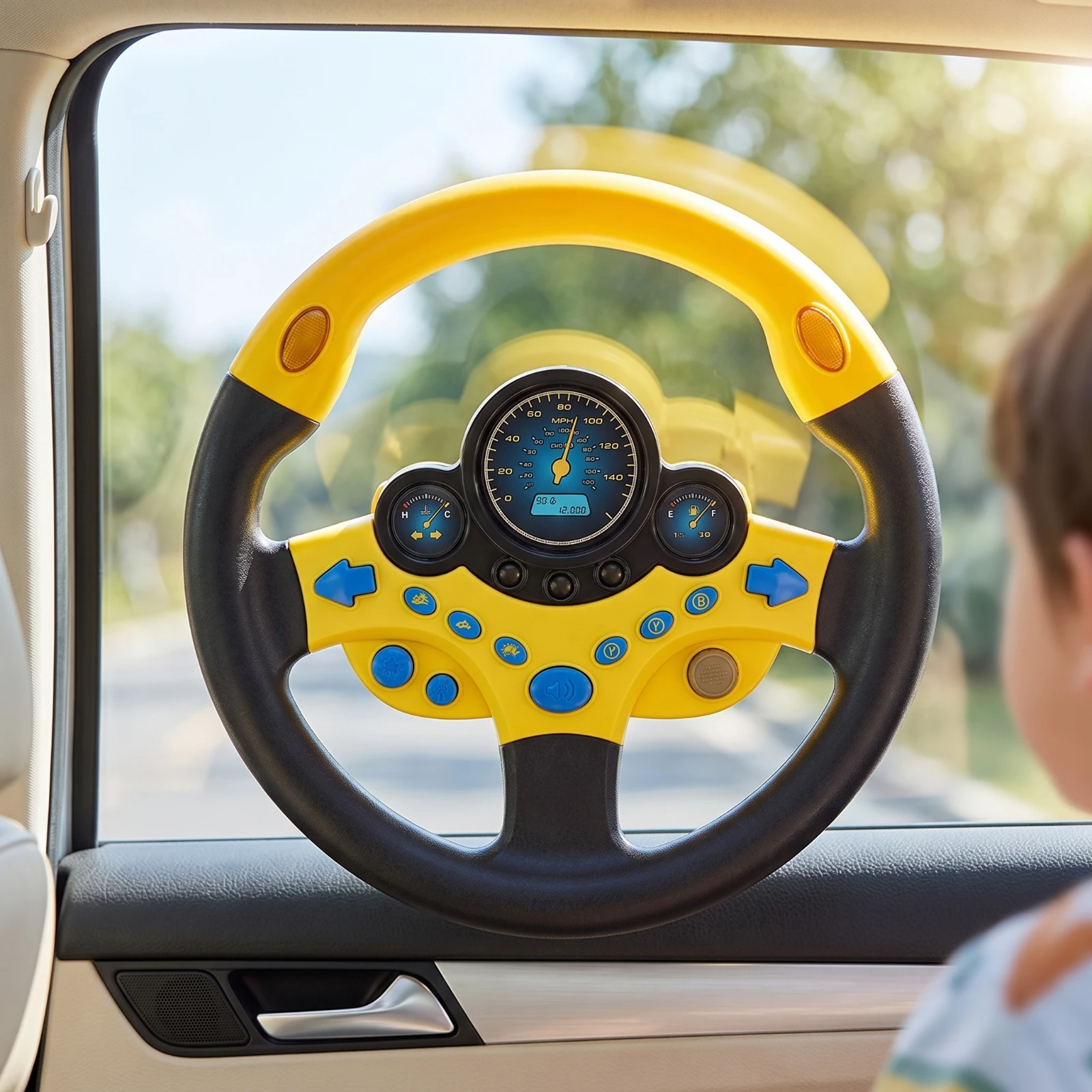 Car Driving Simulator Toy Early-Learning Car Steering Wheel Toy Simulated Driving Steering Wheel Child-Friendly Non-Powered view 3