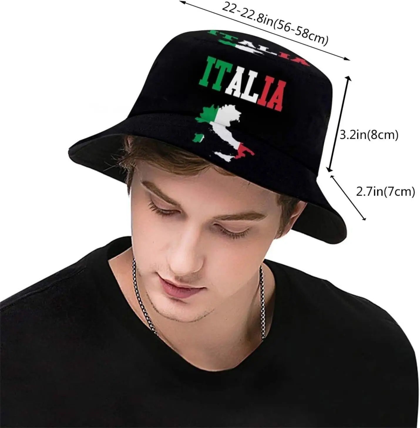귀여운 이탈리아 국기 인쇄 양동이 모자 여름 여행 어부 모자 여성을위한 패커블 야외 이탈리아 모자 남성 청소년