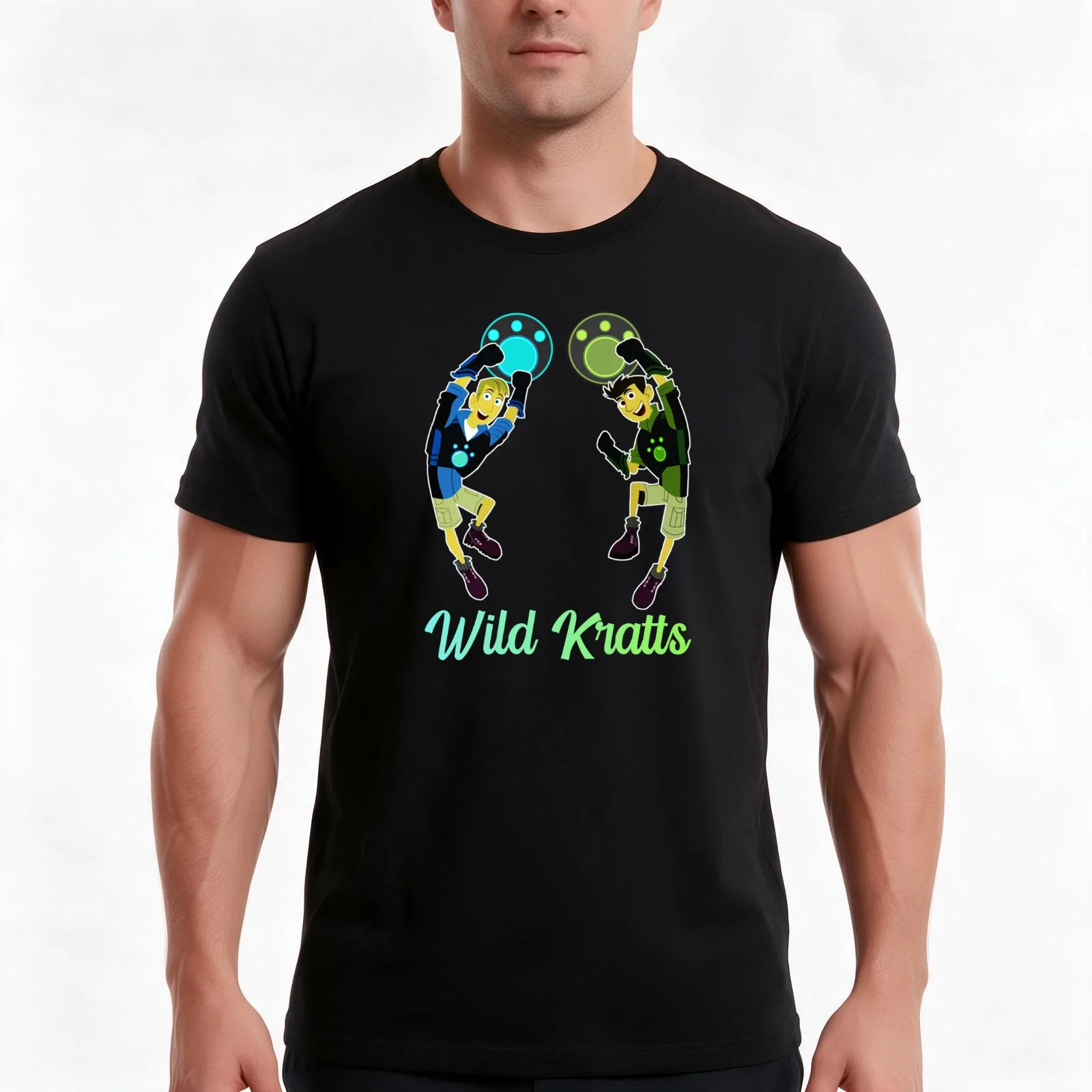 wild kratts couple T-Shirt Summer Casual Cotton Tee Oversized Streetwear Tops Vintage Graphic Print Loose Fit Short Sleeve