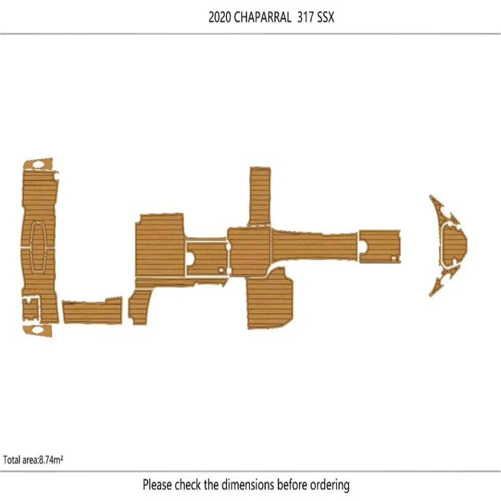 

2020 CHAPARRAL 317 SSX cockpit & Swim Platform 1/4" 6mm EVA Teak floor SeaDek MarineMat Gatorstep Style Self Adhesive