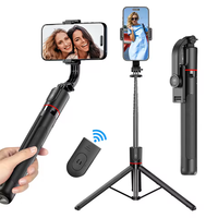 BSLIUFANG NEW 1.7M 360 ° rotation Portable tripod Stand with Bluetooth shutter,Wireless Selfie Stick brackets with Phone Holder