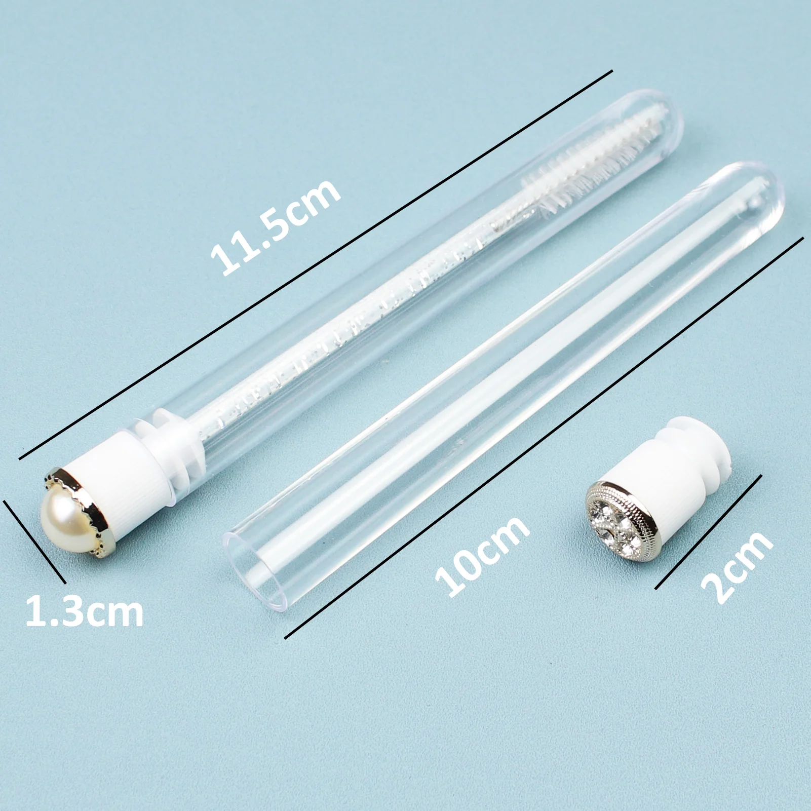 Mascara Wands Tube 20pcs Reusable Lash Spoolies Pear Diamond Tube Eyelash Brush Tubes Spoolies Lash Extension Brushes Applicator