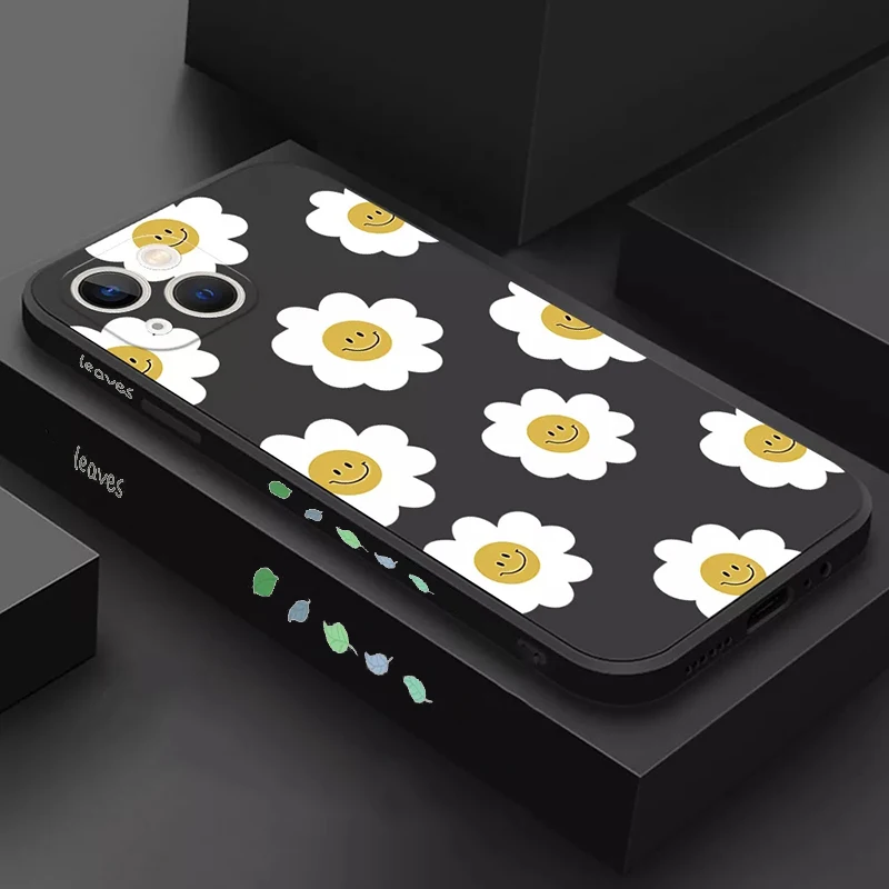 Retro Butterfly Flowers Square Silicone Case For Samsung Galaxy A14 A34 A54 A13 A33 A53 A32 A52 S23 Ultra S22 Plus S21 FE Cover image 3
