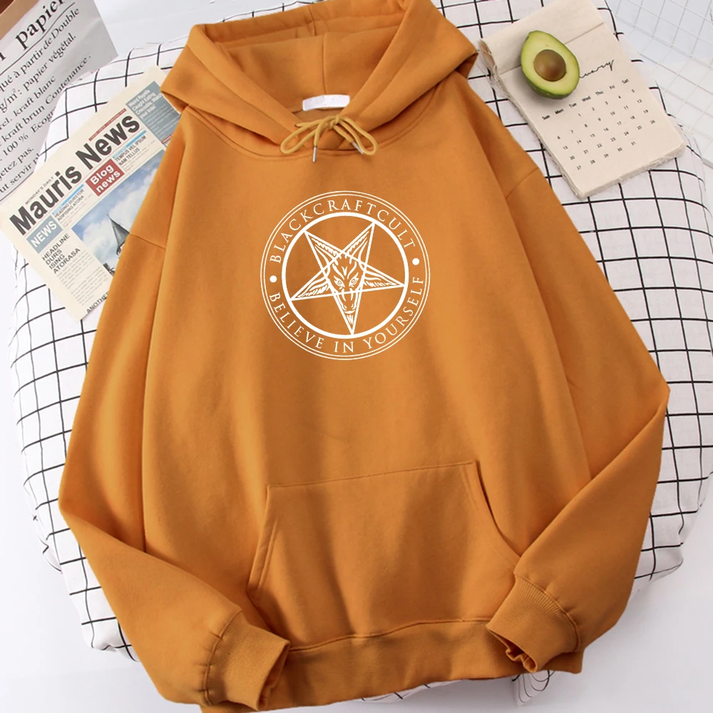 Pentagram Gothic Occult Satan Printed Sweatshirts Man Simple Casual Hoodies Street Loose Hoodie New Fleece Autumn Sportswears