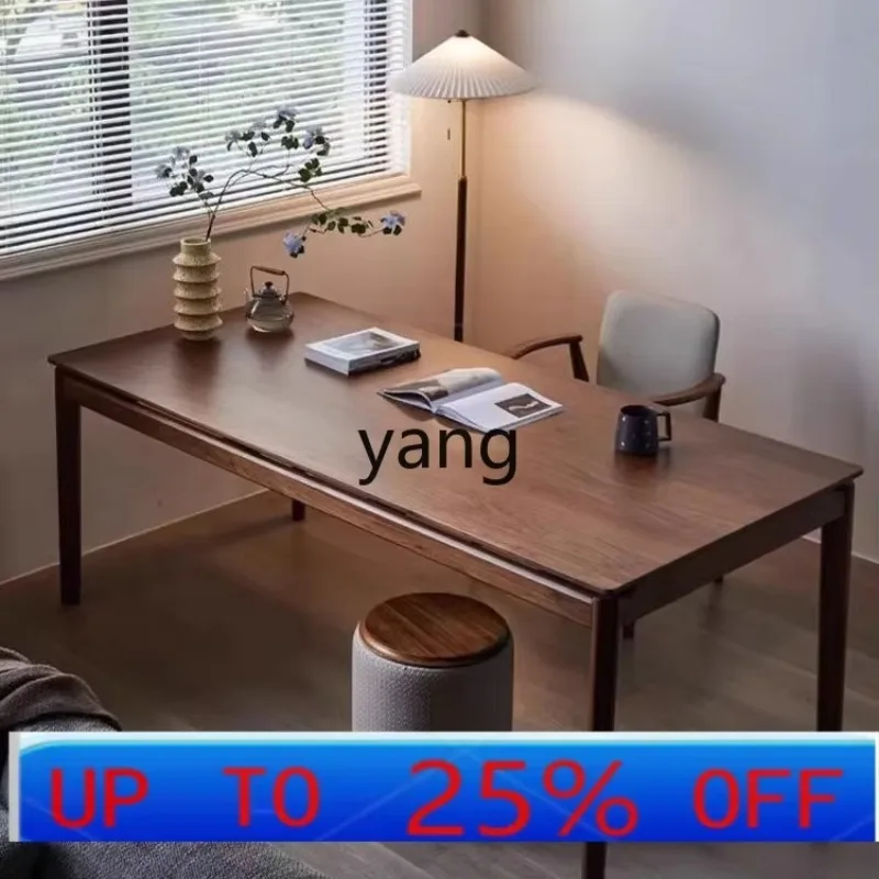 LMM all solid wood home dining table modern simple living room log workbench large board table