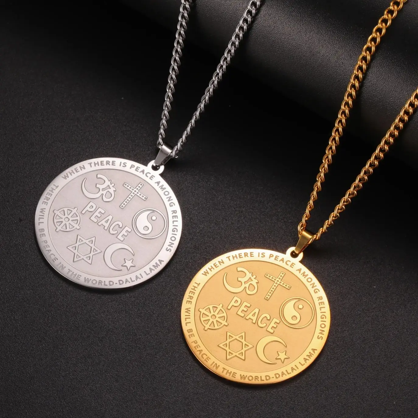 LIKGREAT Seal of Solomon Necklace Women Men Hexagram Star of David Chai 12 Constellations Pendant Amulet Stainless Steel Jewelry