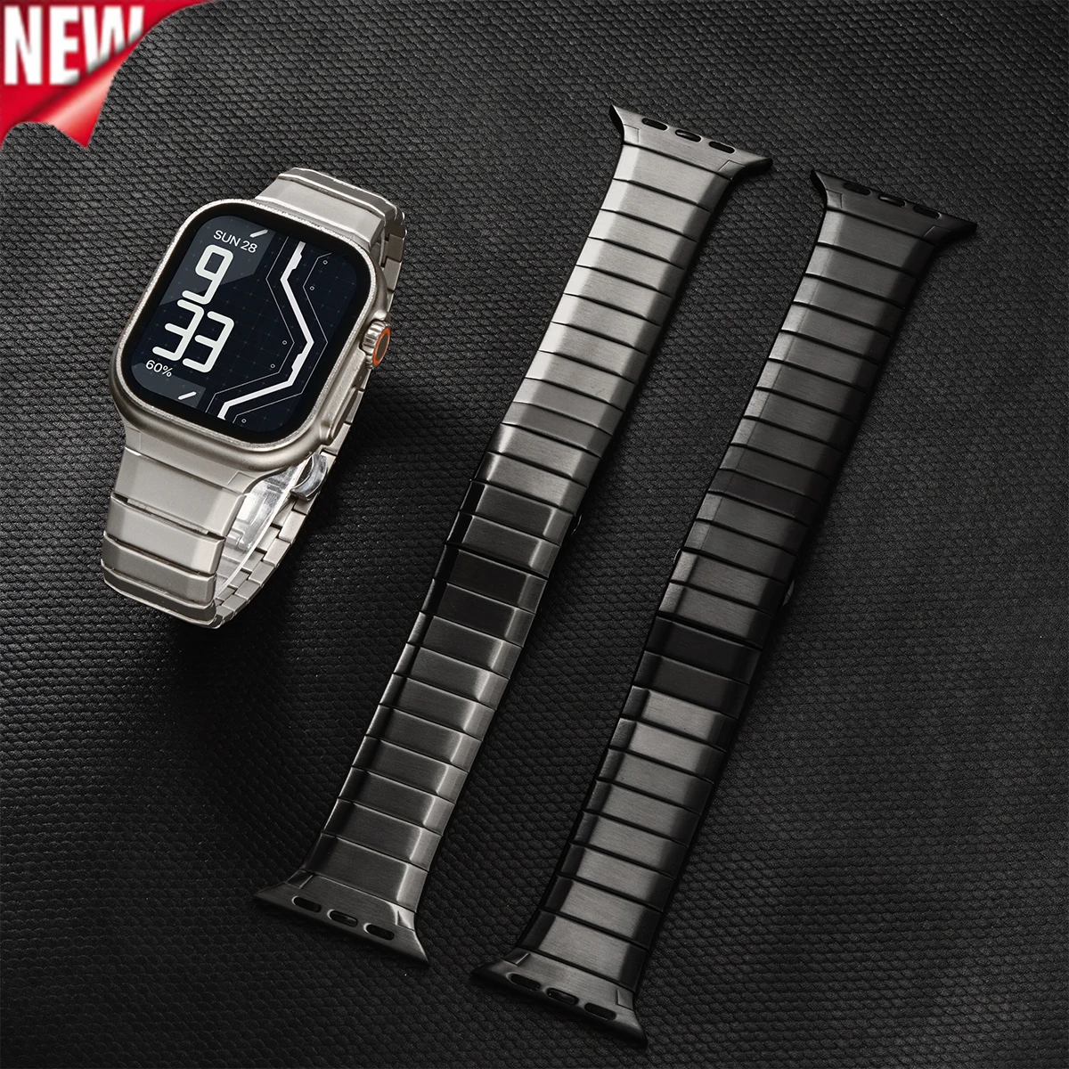 Edelstahl-Armband für Apple Watch Ultra 3 2 49mm Gliederband mit Faltschließe für iWatch Series 11 10 9 8 7 SE