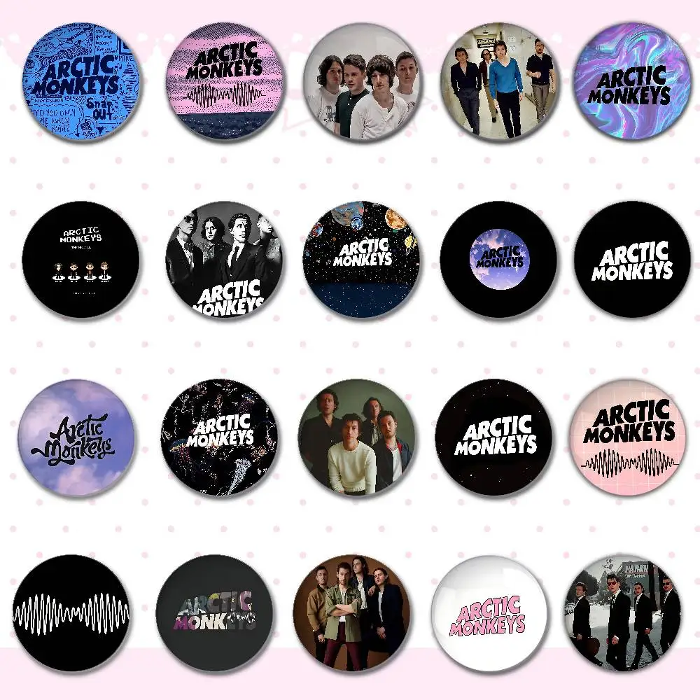 A-Arctic M-Monkeys Band Abzeichen Abzeichen Cartoon Runde Broschen Auf Rucksack Jacke Acryl Knopf Pins Sammlung Geschenke