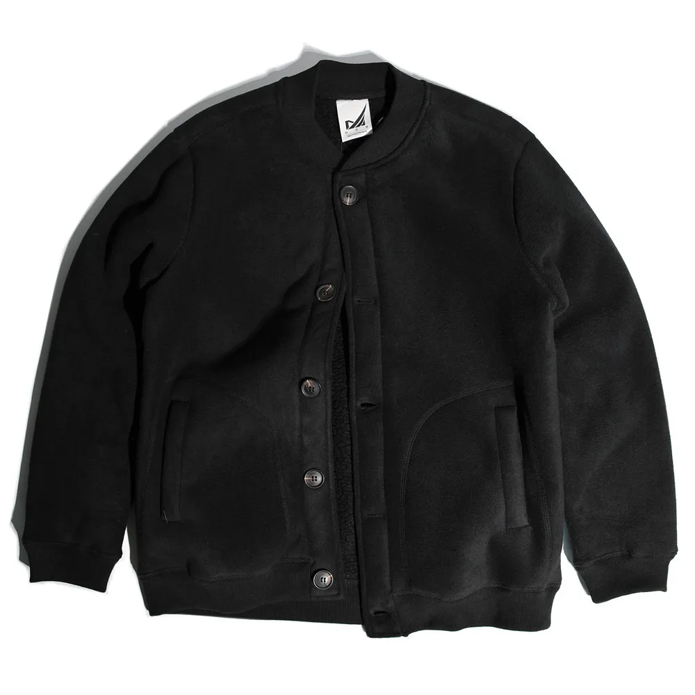 Plucked American Retro Baseball Collar Imitation Lamb Wool Jacket Cardigan Fleece Warm Casual Cotton Coat