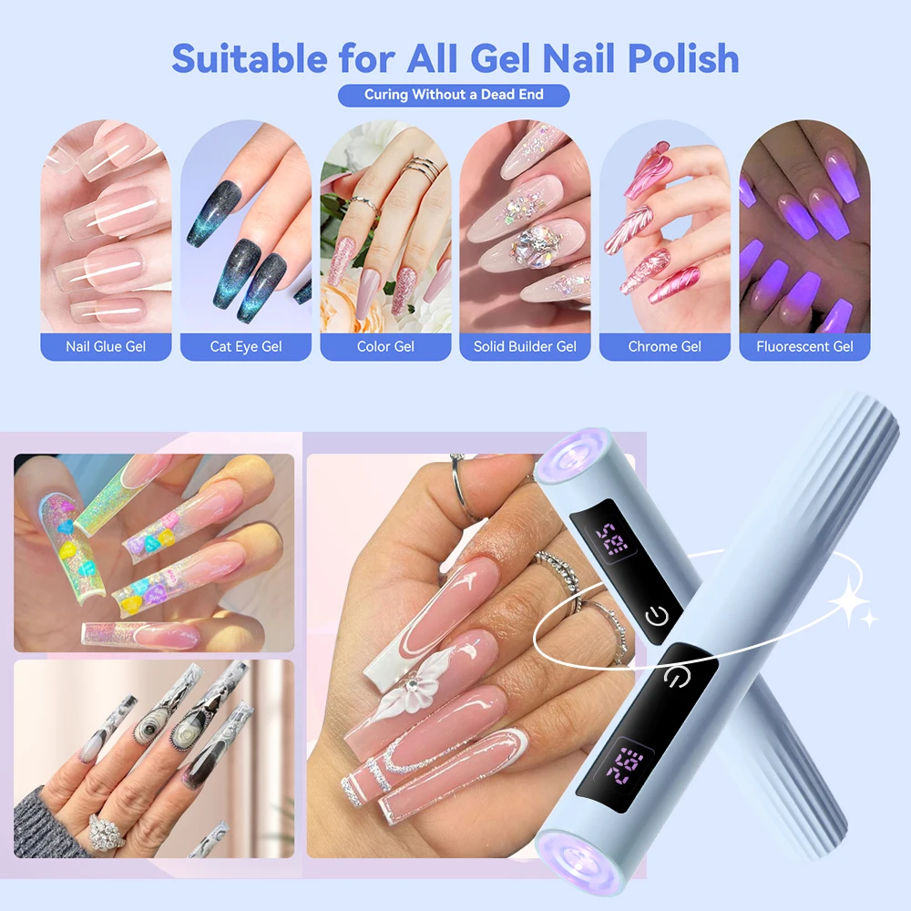 LINMANDA Lampada UV touch screen portatile Mini essiccatore per unghie con schermo LED Lampada per unghie USB a polimerizzazione rapida per amanti delle unghie o saloni di bellezza