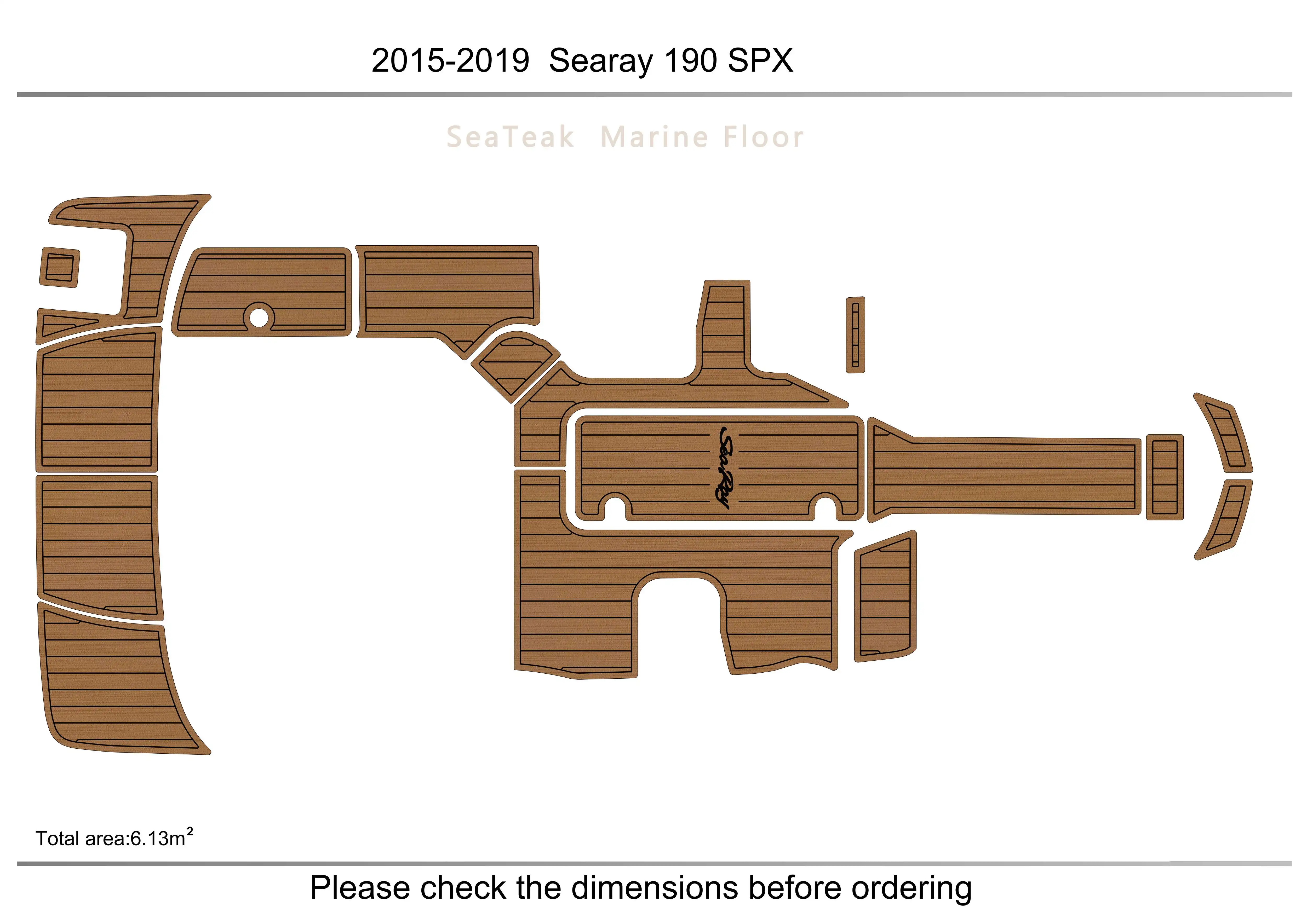 

searay 19SPX 2016 Cockpit swimming platform 1/4" 6mm EVA fAUX carpet Water Ski Yacht Fishing Boat Non-slip mat floor