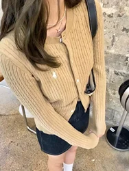 2024 New Cashmere Cardigans Sweater Women O-neck Autumn Winter Cashmere Cardigans Solid Single Breasted Women Cardigans Sweaters