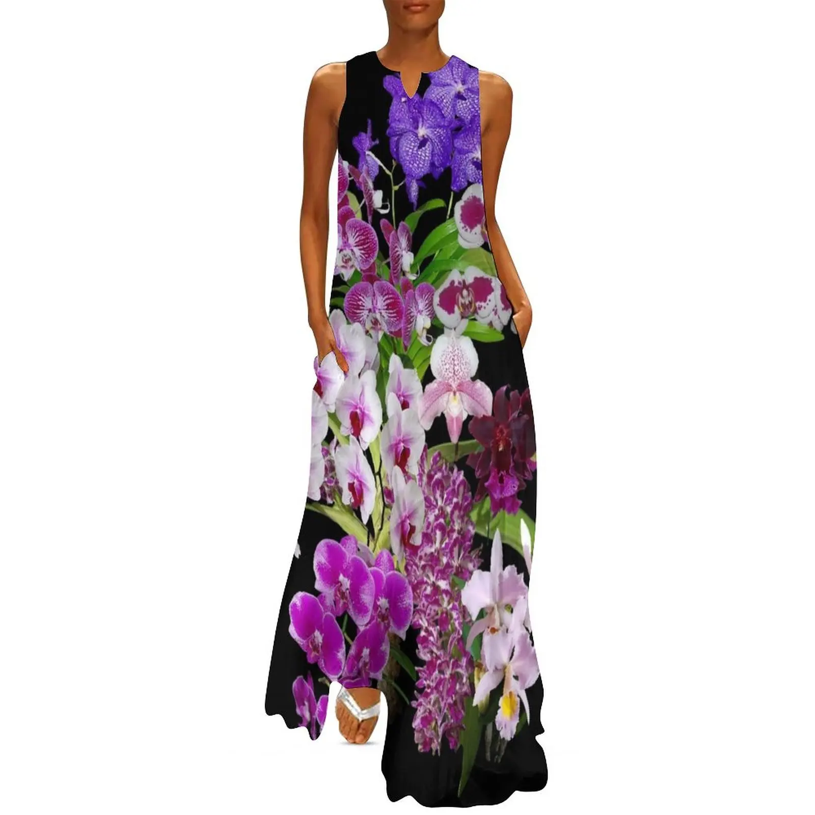 

Orchids - Cool and Restful Colors! Long Dress Long veiled dresses womens dress Female dress loose summer