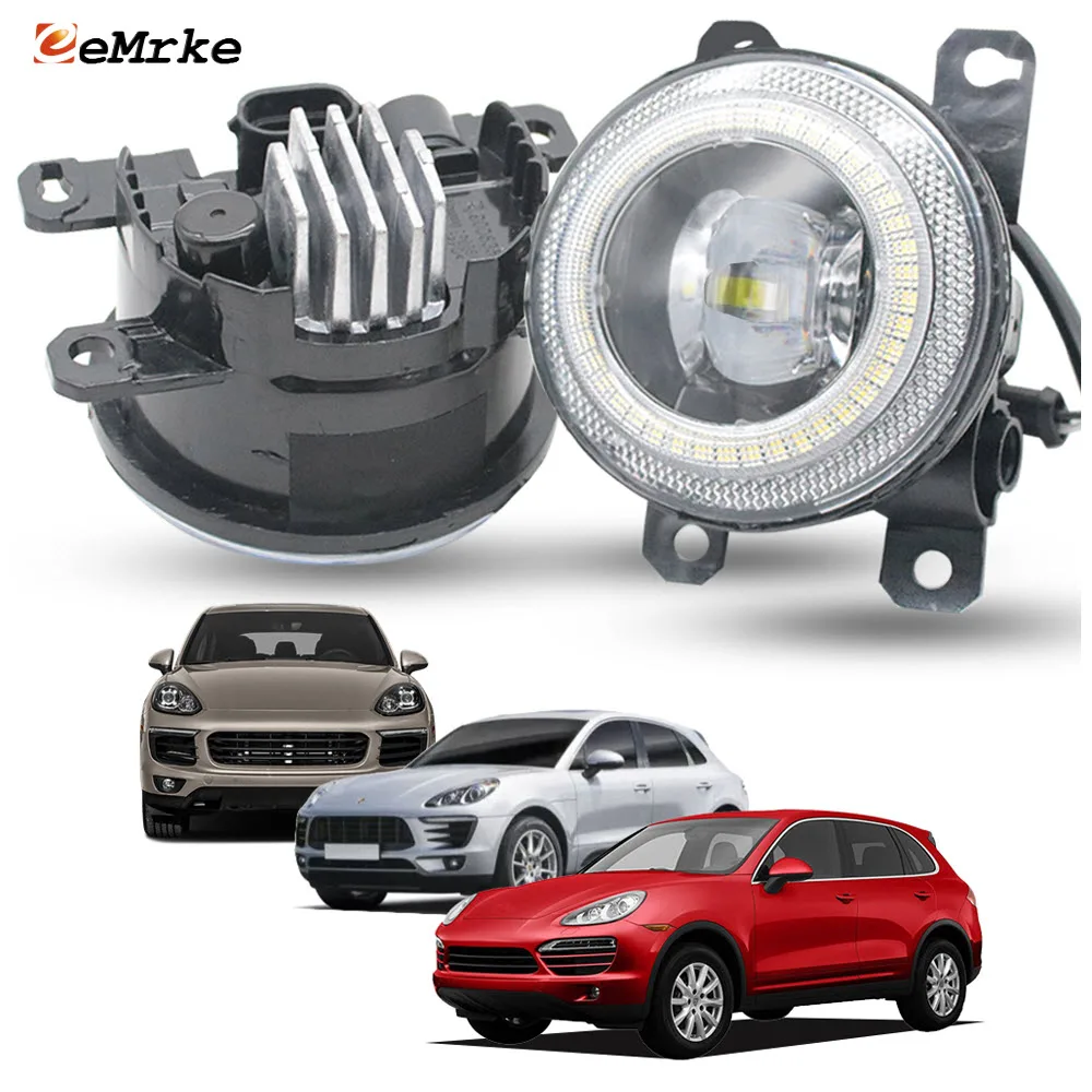 

30W LED Fog Lights Factory Replace for Porsche Cayenne 92A 958 / Macan 95B Angel Eye Daytime Running Lamp Exterior Accessories