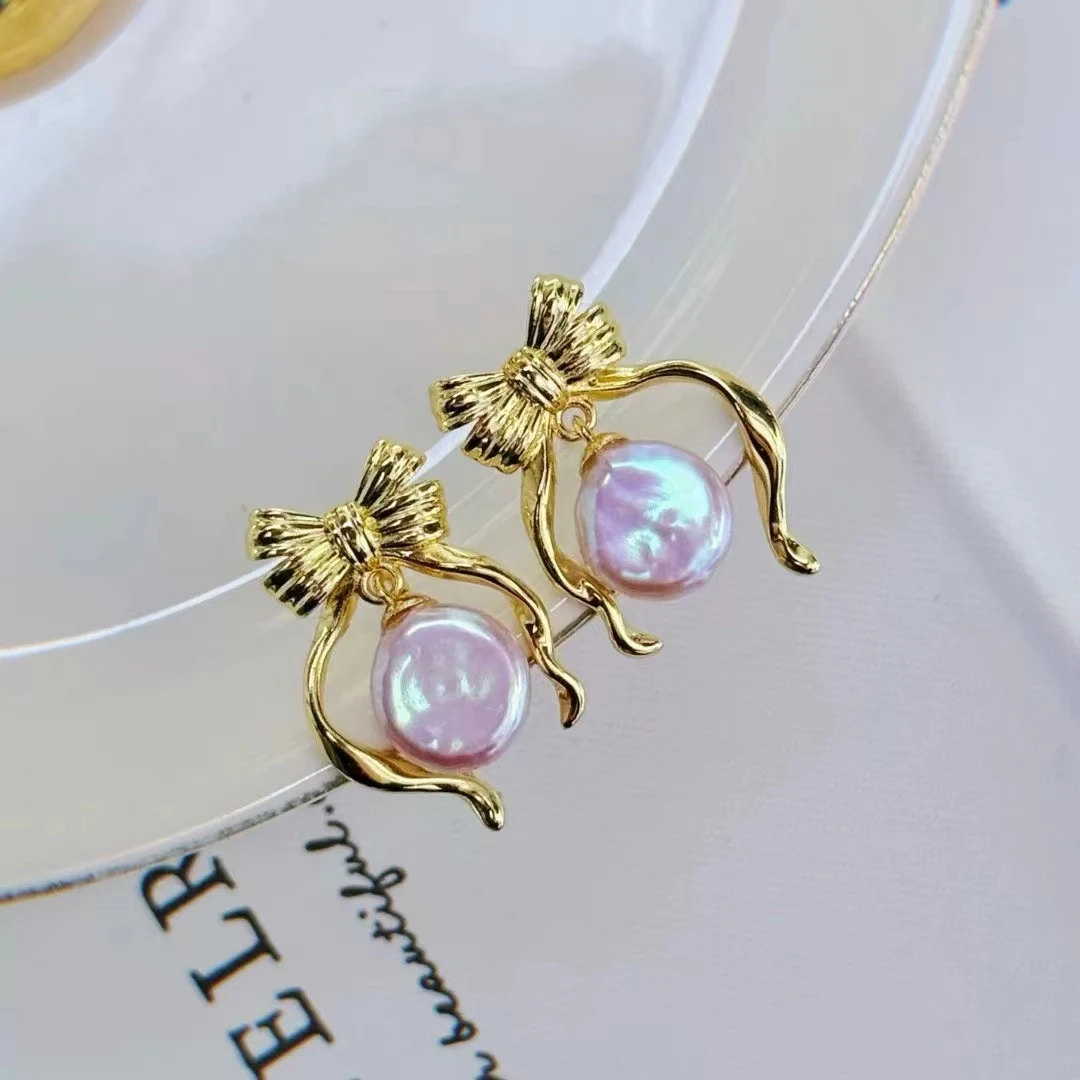 

Bow Knot 925 Sterling Silver Earrings Mount Findings Settings Base Mounting Parts Accessory for 5-9mm Pearls 5 pairs/lot