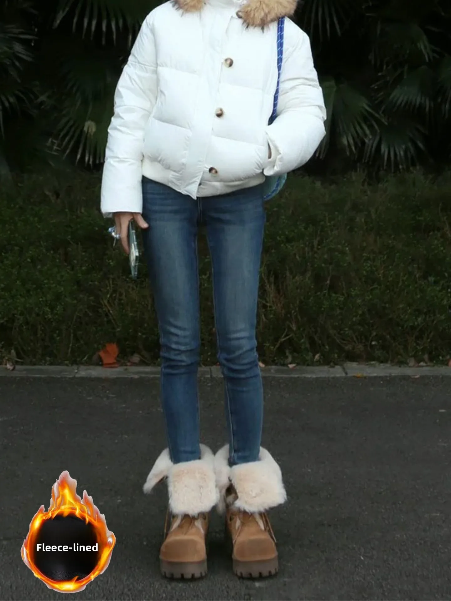 Damen-Jeans mit Fce-Futter, schmale Passform, neun Zähne, Retro-Stil, lässig, niedrige Taille, Bootcut-Hose, Herbst-Winter, Faion Thinming