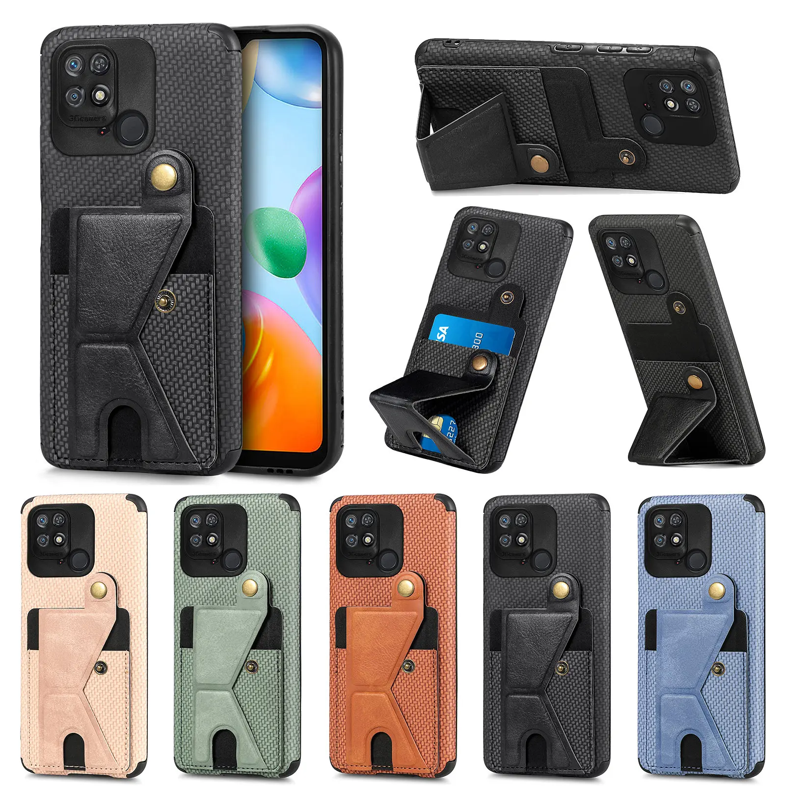 

Wallet Card Slot Phone Case For OPPO F21 Pro Realme 10Pro V13 C20 C33 Reno9 7 6 Pro 8Z 5K Magnetic Car Bracket Holder Back Cover