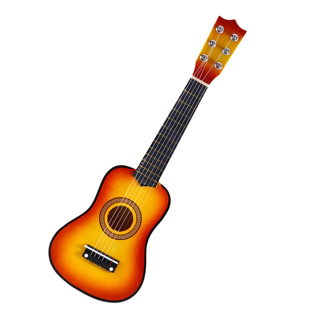 Chitarra in legno multicolore da 23 pollici per bambini, strumento musicale con finitura liscia, regalo educativo, chitarra portatile per bambini