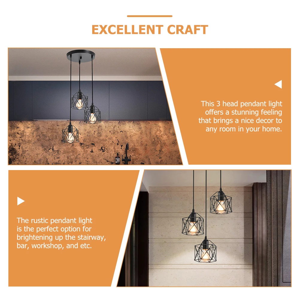 

3 Head Industrial Light Fixtures Ceiling Pendant Light Industrial Style 100 240V Bedroom Living Room Dining Kitchen Lighting
