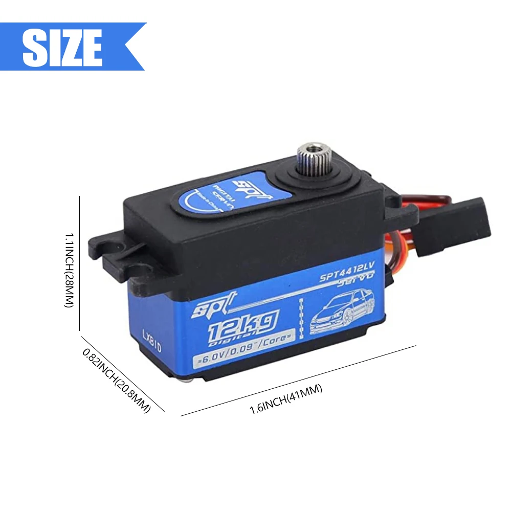 Digitales servo für rv kultur fernbedienung drift spt4412lv 12kg digitales servo großes torsion metall getriebe für rv metall digital servo – Detail 7