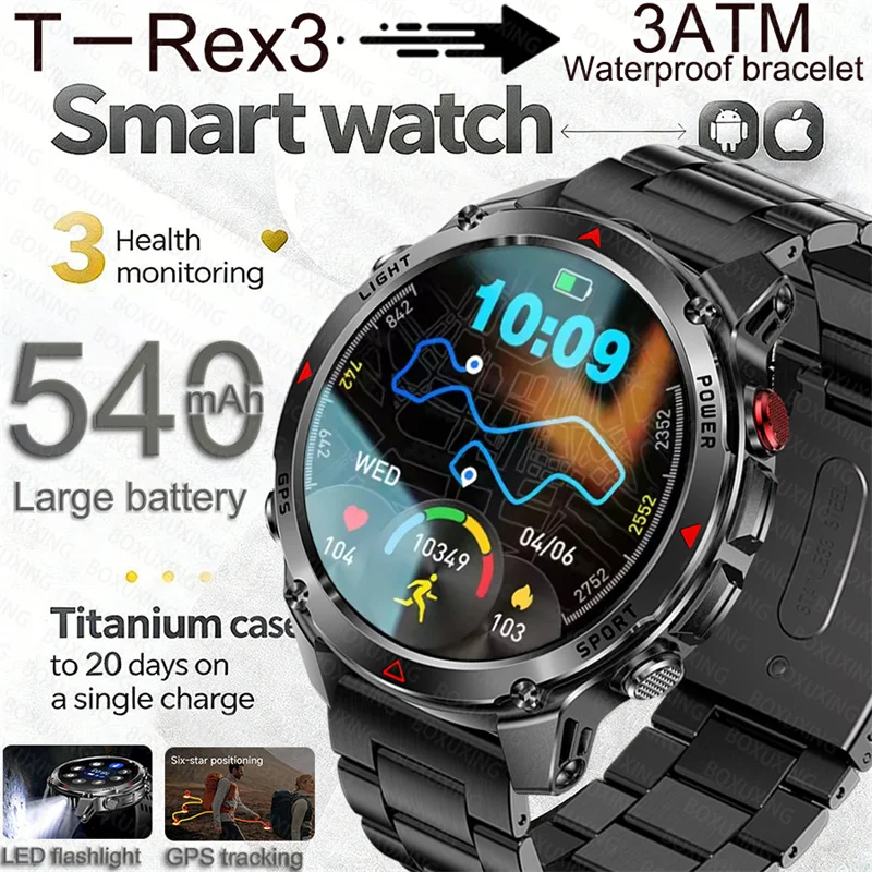 Reloj Inteligente Deportivo para Exteriores 2026, Pantalla AMOLED HD, Seis Estrellas, Posicionamiento GPS, Frecuencia Cardíaca, Llamadas Bluetooth, IP69/5ATM