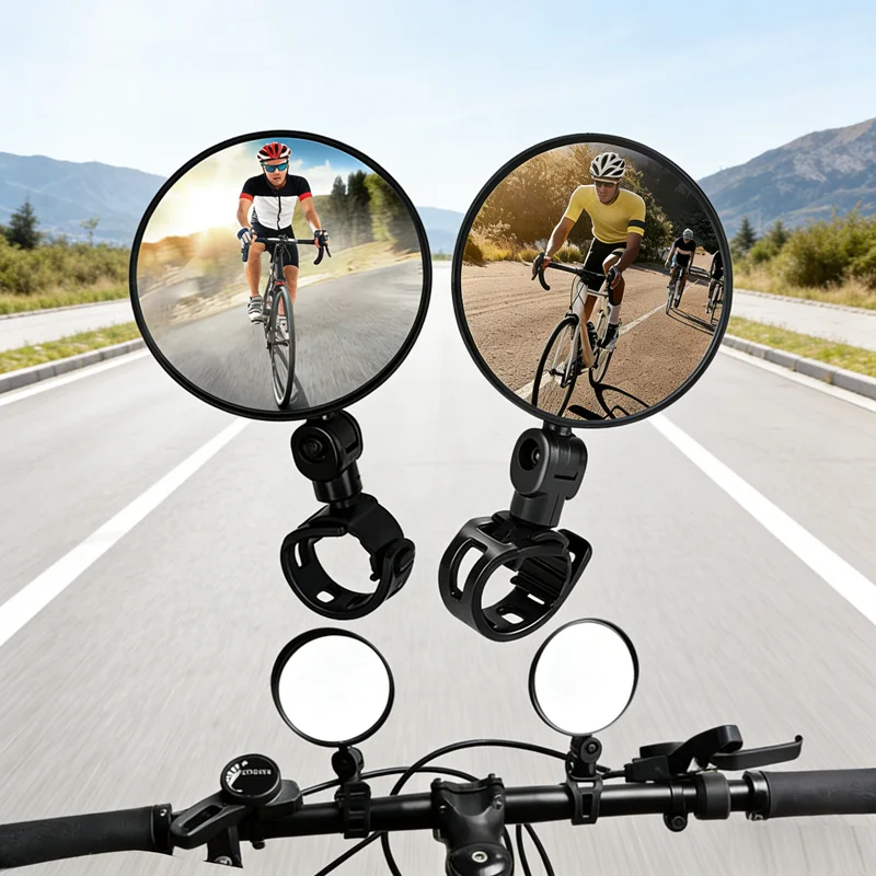 

Bicycle Rearview Mirror Wide Angle Convex Mirror Bicycle Reflector Mountain Bike Rearview Mirror Silicone Handle Rearview Mirror