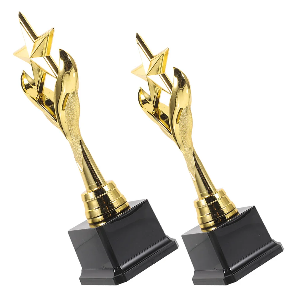 2 Pcs Children's Trophy Trophies Kid Prizes Award Pentagram Plastic Cup Kids Golden Abs Party Tournaments for Rewards