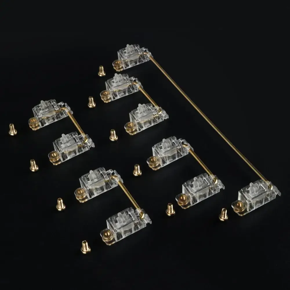 

Transparent Gold Plated Pcb screw in Stabilizer for Custom Mechanical Keyboard gh60 dz64 xd64 xd84 6.25x 2x 7x xd96 xd87