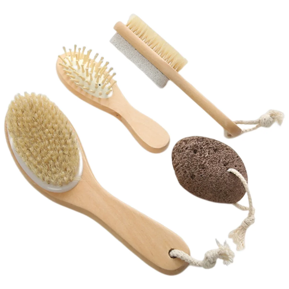 

1 set Deep Cleansing Exfoliation Set Double sided Chicken Leg Brush Pumice Stone Body Cleaning Scrubber Shower Tool Bath