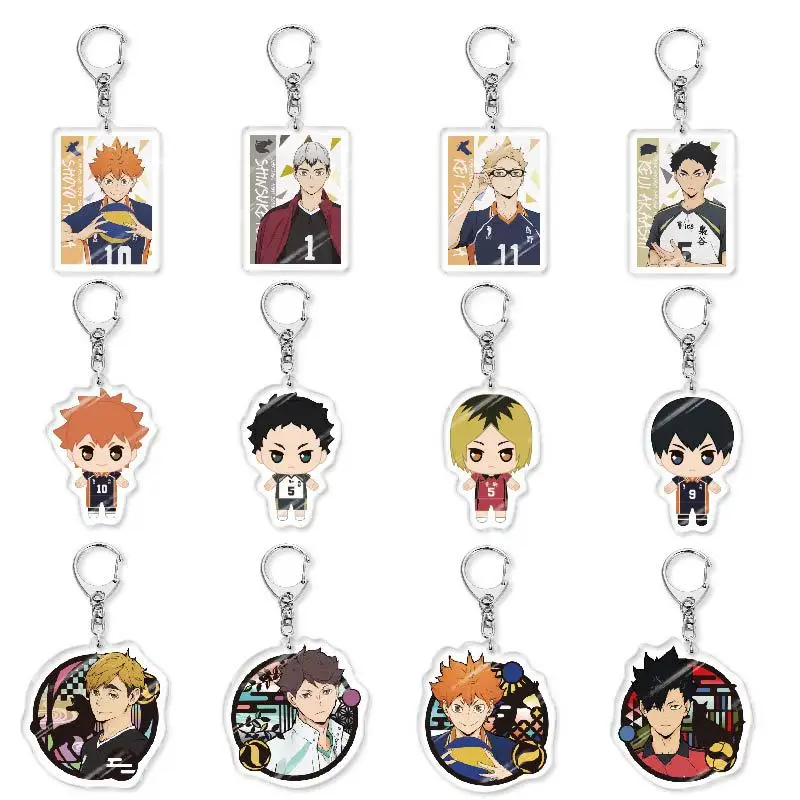 Anime Haikyu!! Volleyball Boy Keychain Tetsurou Hajime Tooru ShouYou Kenma Bokuto Tobio Keiji Key Chain For Kids Birthday Gift