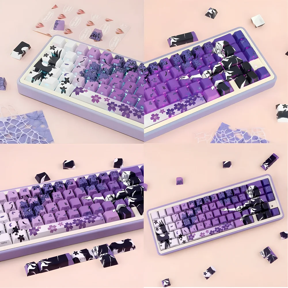 

Keycap Side Engraved Transparent Cherry 130 Key Personality Keycap Comic for 66/68/86/96/98/104 Mechanical Keyboard