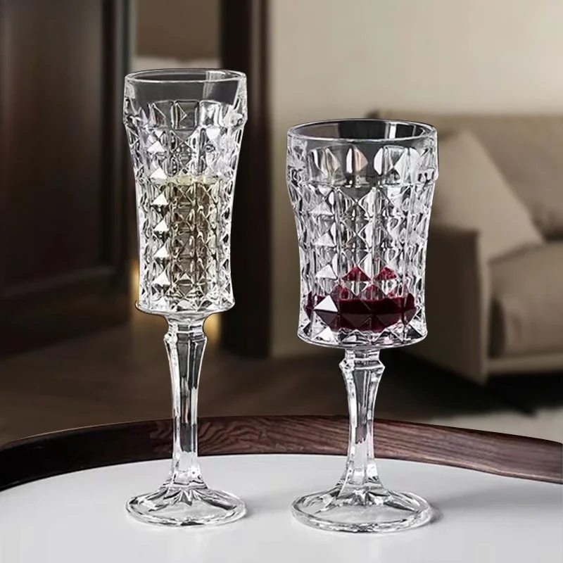 Imported crystal glass goblet, simple household whiskey glass