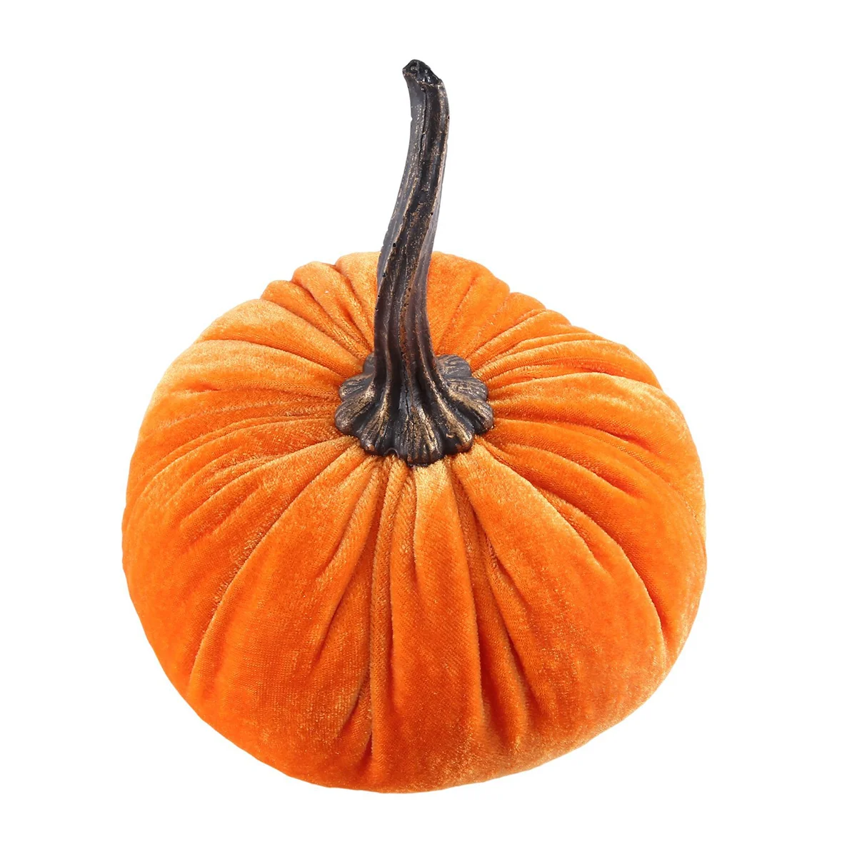 Calabazas de terciopelo grandes para decoración, calabazas artificiales hechas a mano, decoración del hogar de otoño, Halloween, Acción de Gracias, naranja